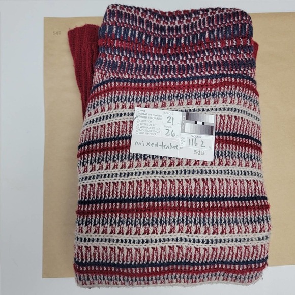 Style & Co Turtleneck Sweater Textured Red Fair Isle XL Pullover Jumper 549 - Picture 10 of 11